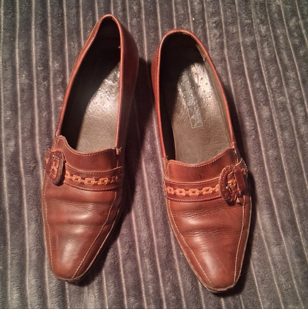 🐎PIKOLINOS Chestnut Leather Loafers Size 37